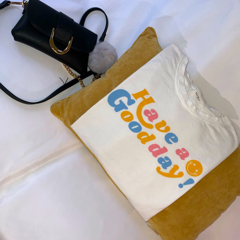 White Loose Fit Graphic Tee “Have A Good Day”